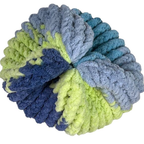 Beautiful Incredibly Soft Handmade Winter Hat Toque in Shades of Blue and Yellow - Picture 5 of 10